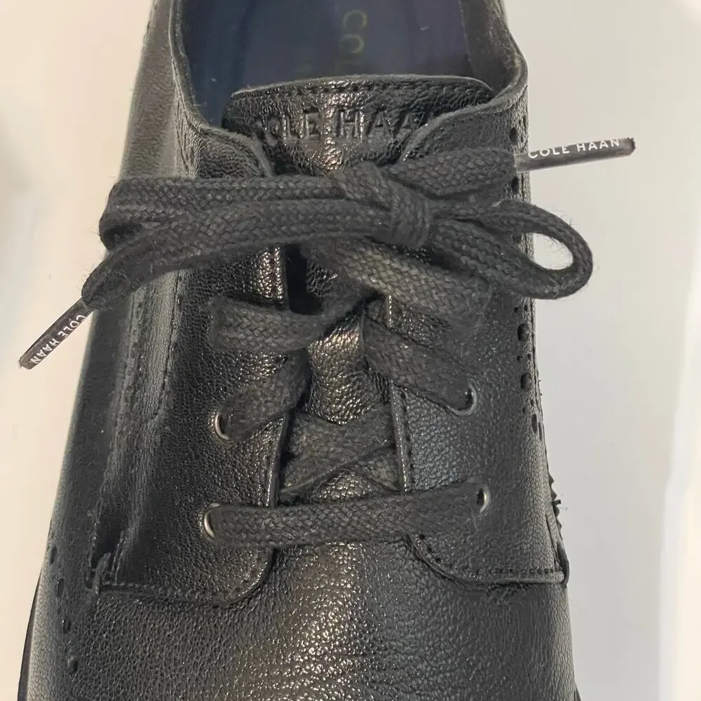 Cole Haan Men's Black Grand 360 Feather Craft Wingtip Oxford Shoes Size 13M
